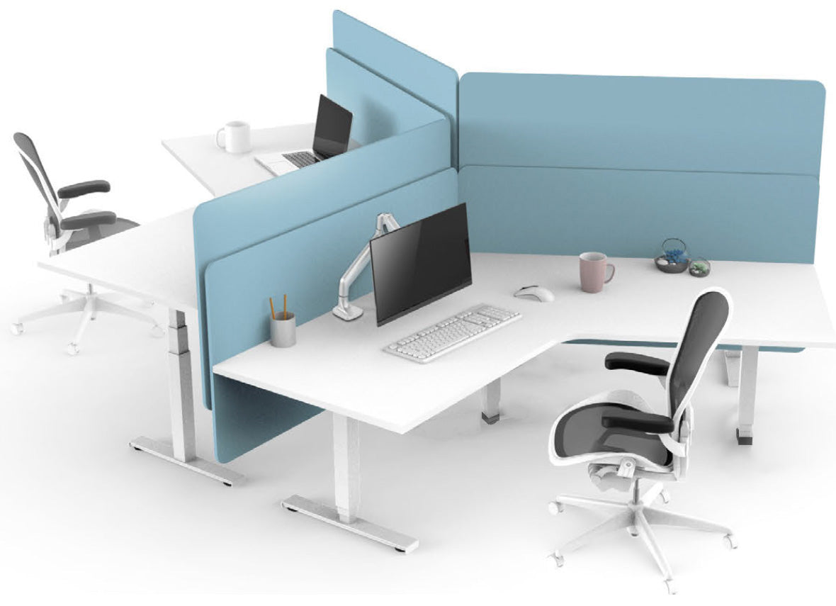 Order Office Furniture Triple Motor Electric L or Y Shape Desk Frame Only - Black, Silver or White Option - OOF13